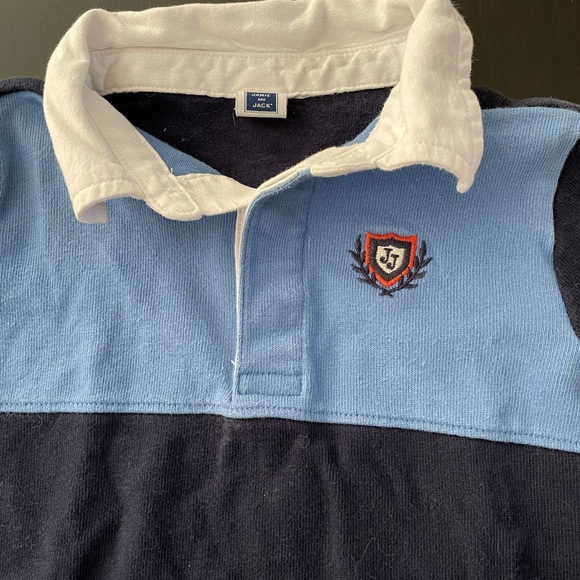 Janie & Jack long-sleeved polo with crest detail - Picture 2 of 2